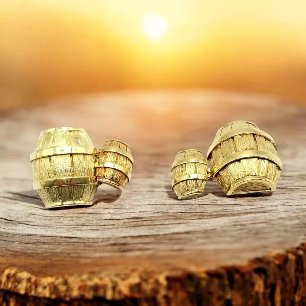 Rare! Vintage Cartier 18k Yellow Gold Barrel Cufflinks 1970's